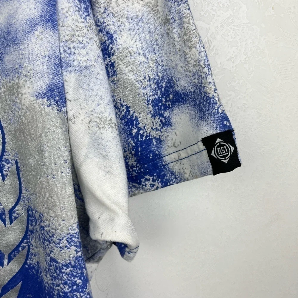 rise As 1ne Mens Short Sleeve Graphic Tee Blue White Cloud - Picture 5 of 11